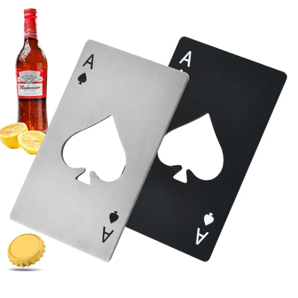 Playing card bottle opener