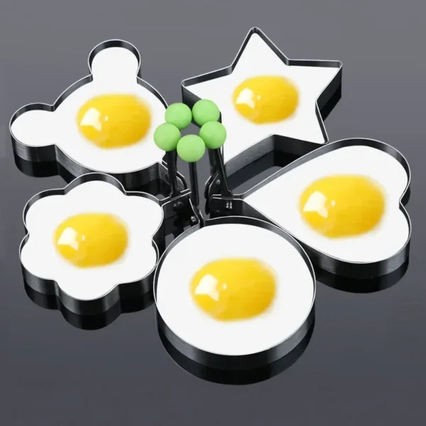 Stainless Steel Round/Heart/Flower/Five-Pointed Star Egg Utensil - Image 2