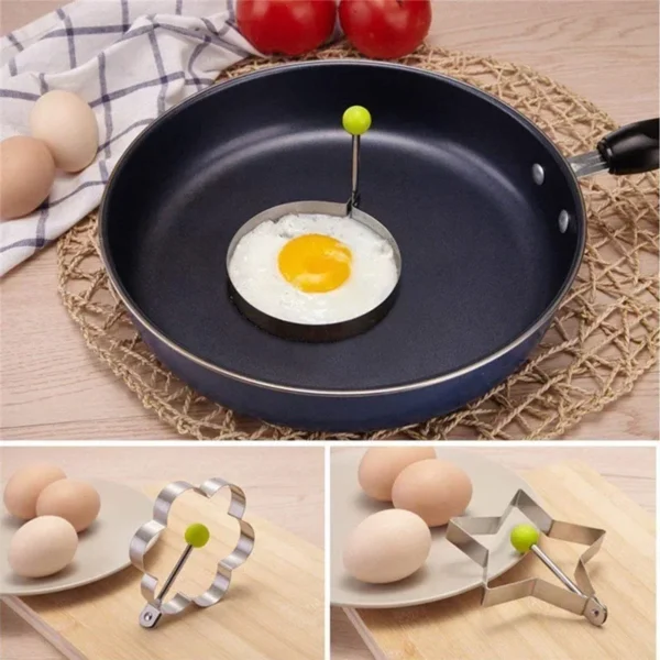 Stainless Steel Round/Heart/Flower/Five-Pointed Star Egg Utensil - Image 3